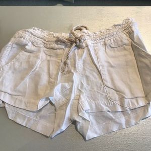 White Linen Shorts